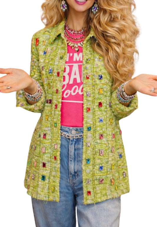 Green Gemstone Shirt/Jacket