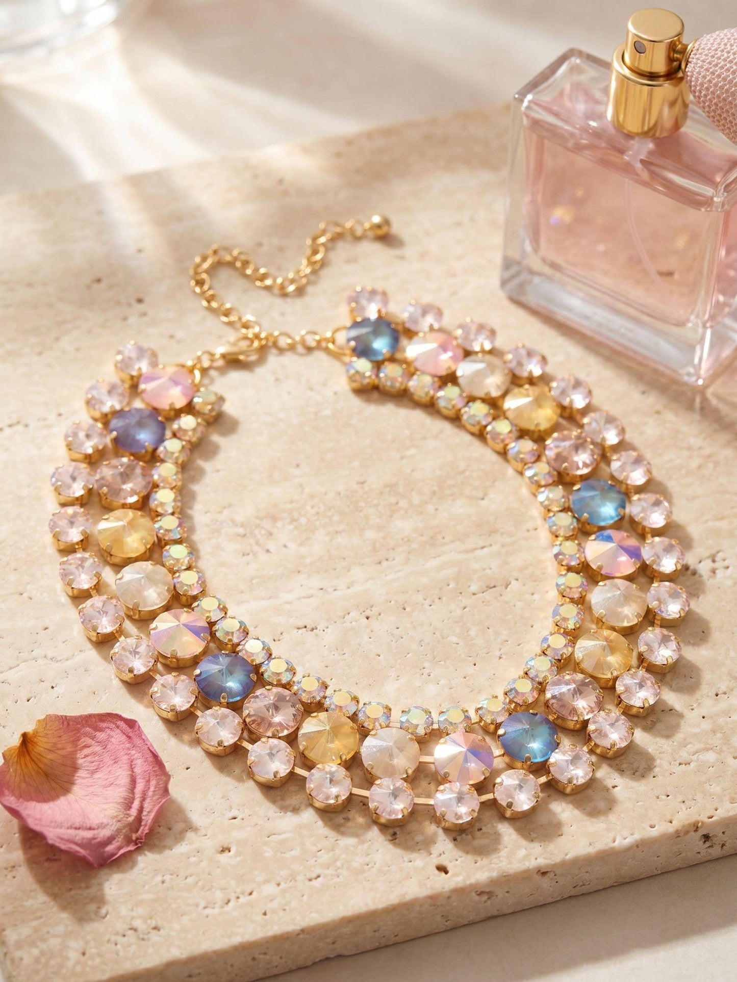Penelope Sorrelli Layered Statement Crystal Gems Necklace