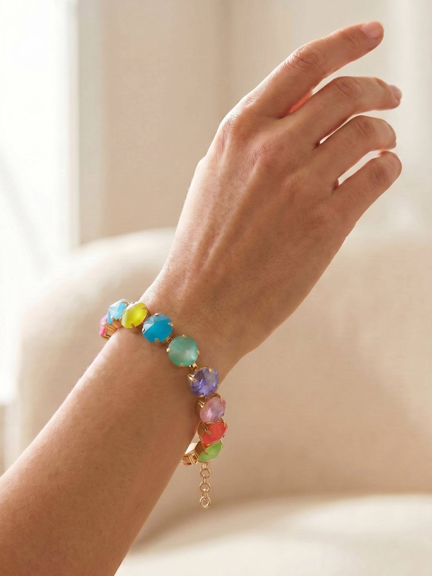 Nadine Tennis Bracelet Vibrant Crystals