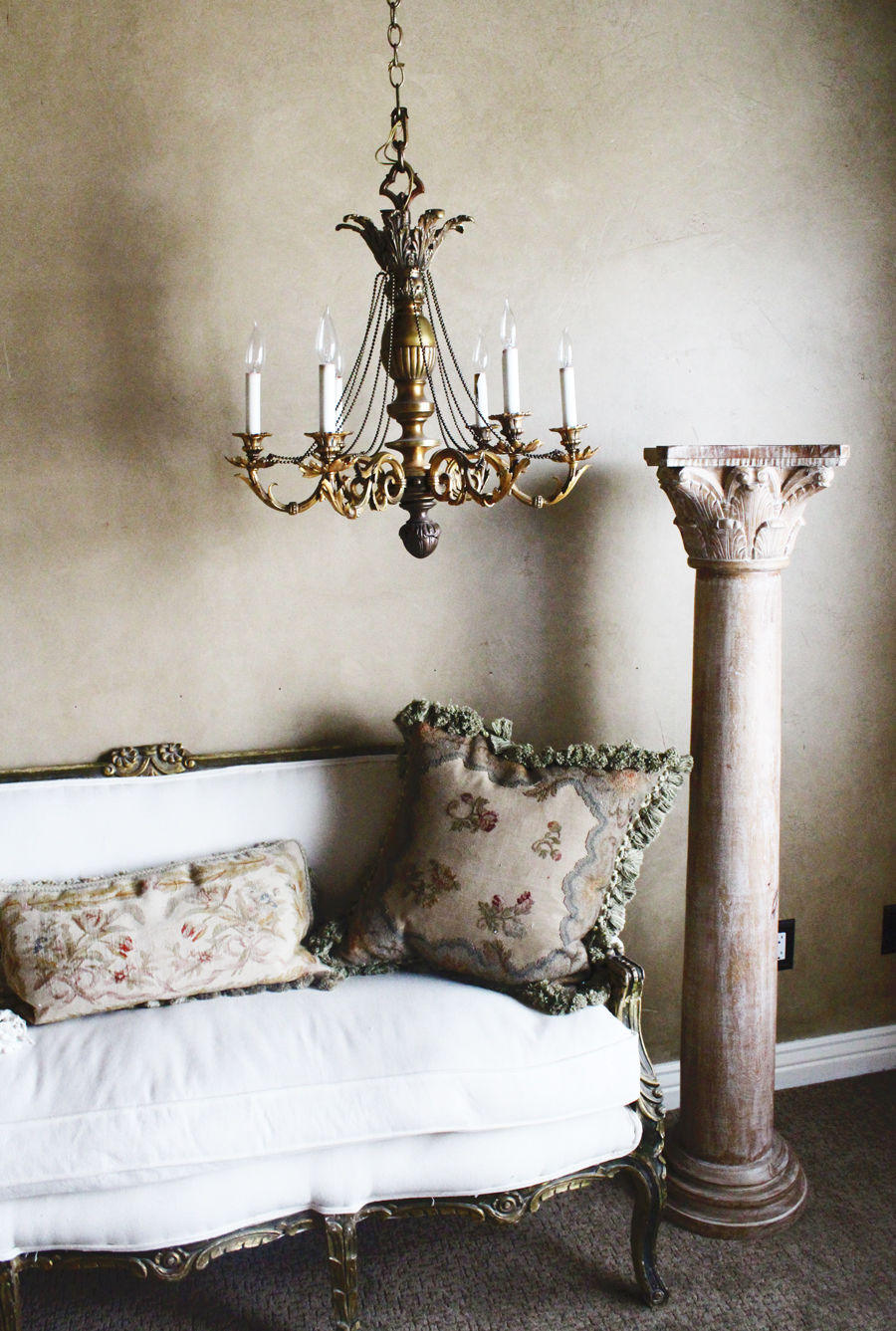Antique Impressive French Bronze Six Arm CHANDELIER Beautiful and Sophisticated