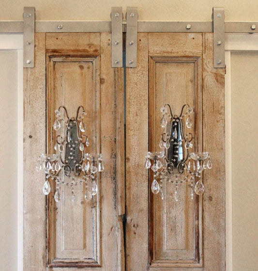 Pair Vintage Italian Beaded Mirror Wall Sconces Gorgeous