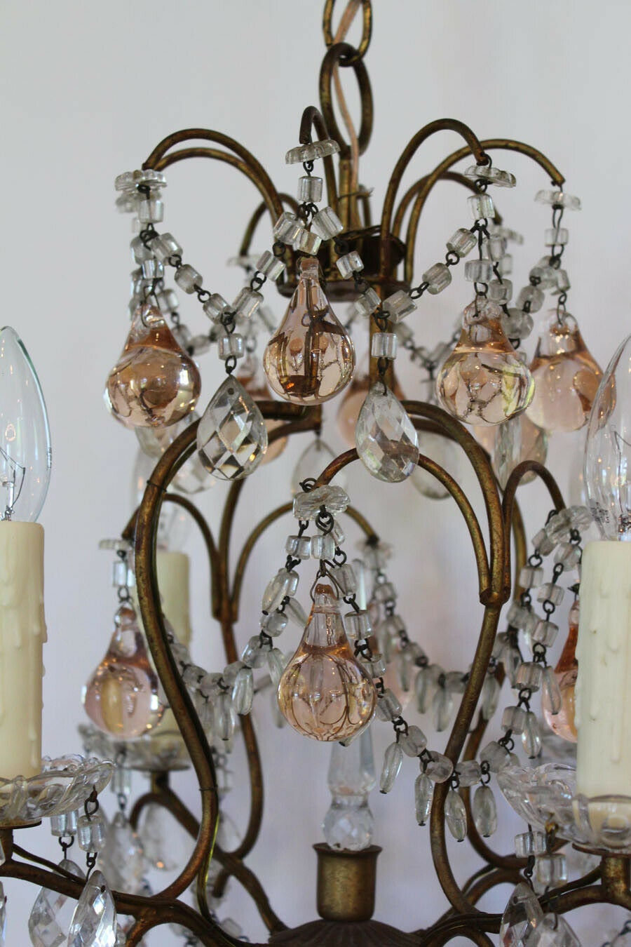 French Antique Blush Pink Beaded Chandelier My Fav! So Gorgeous!