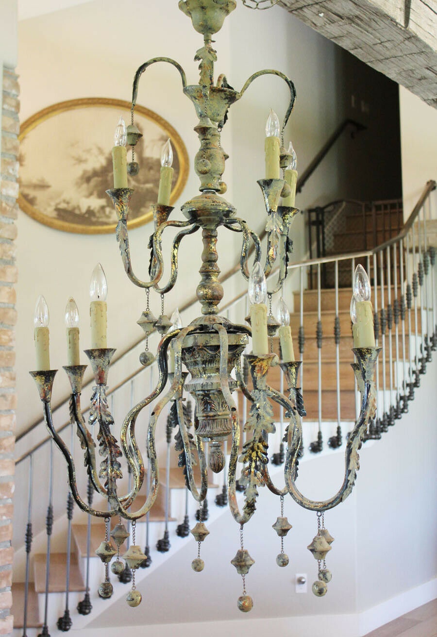 Monumental Xlarge Italian Grand Antique Chandelier Made in Italy