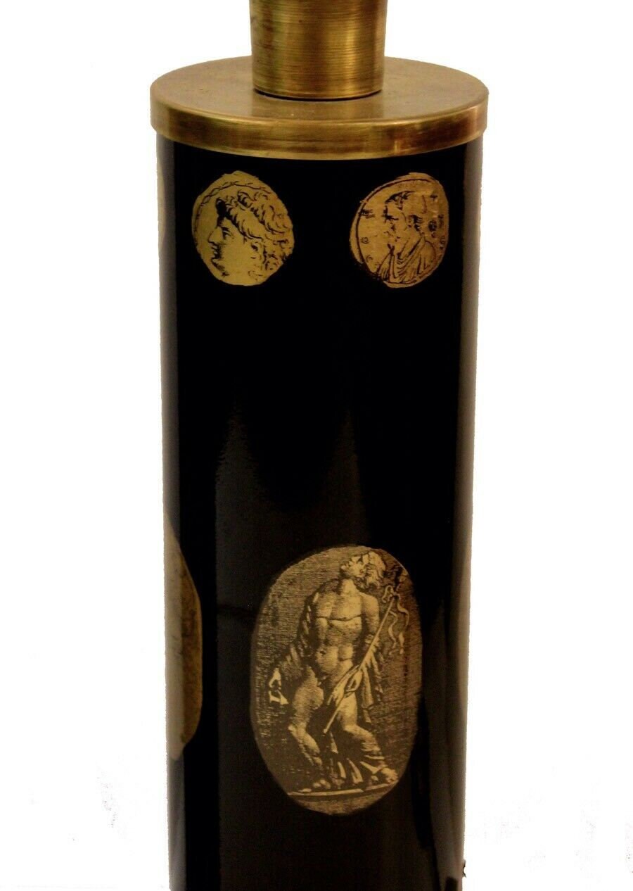 Rare Pair 1960 Piero Fornasetti Cameo Table Lamps Mid Century