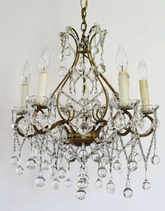 Antique Italian Large Beaded Drops Chandelier Simply Gorgeous