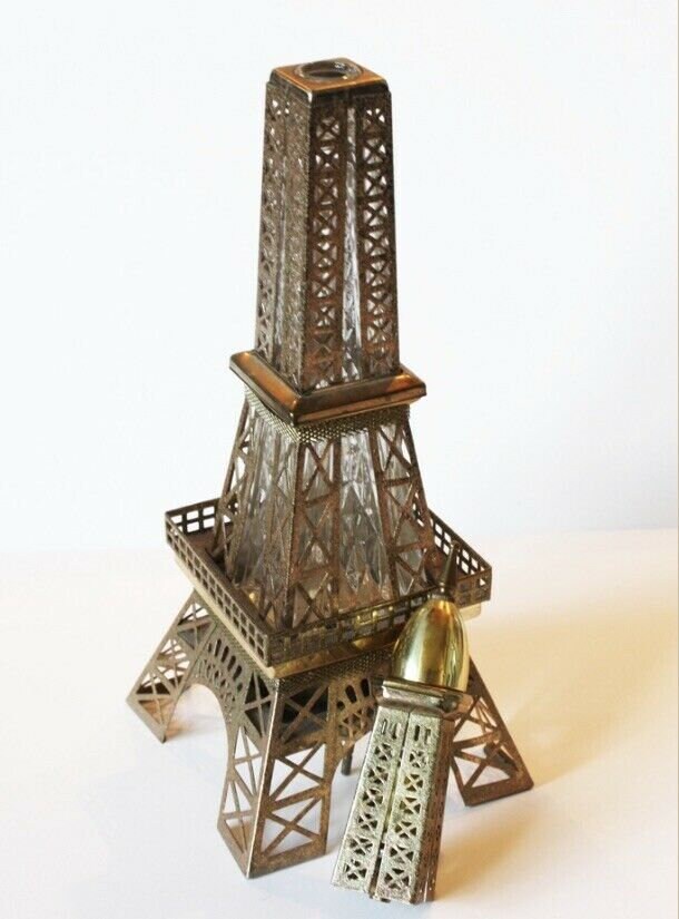 Antique Rare Eiffel Tower Decanter Music Box Barware From France Gorgeous!