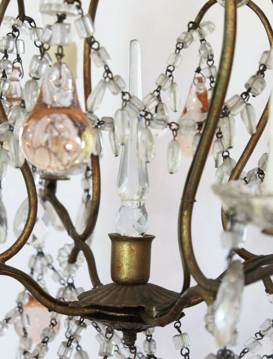 French Antique Blush Pink Beaded Chandelier My Fav! So Gorgeous!