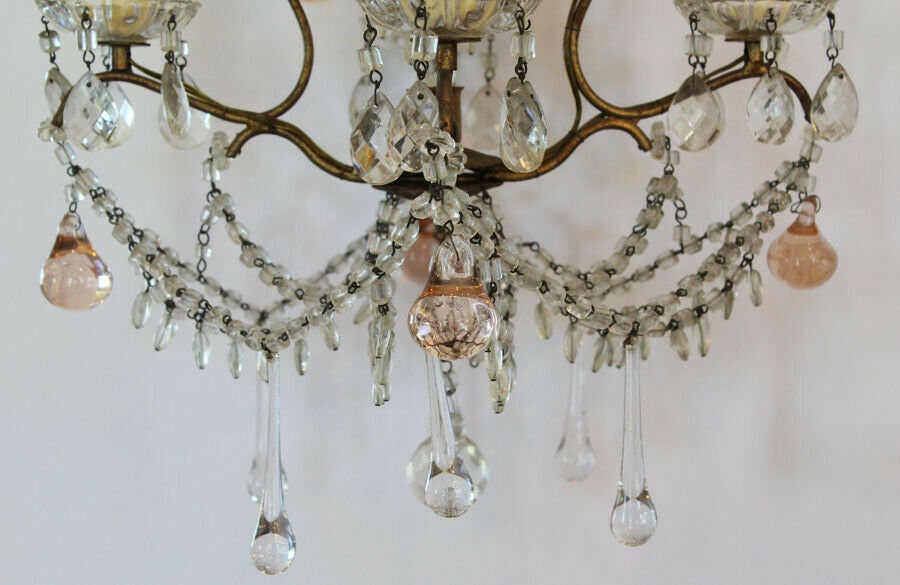 French Antique Blush Pink Beaded Chandelier My Fav! So Gorgeous!